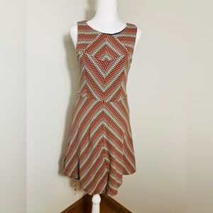 Anthropologie Eva Franco Dress 10 Sleeveless‎ Red and Blue  Wedding Guest Casual